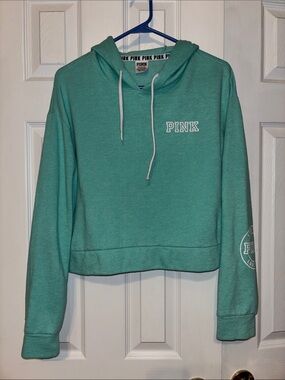 PINK Victoria's Secret Mint Green Cropped Hoodie